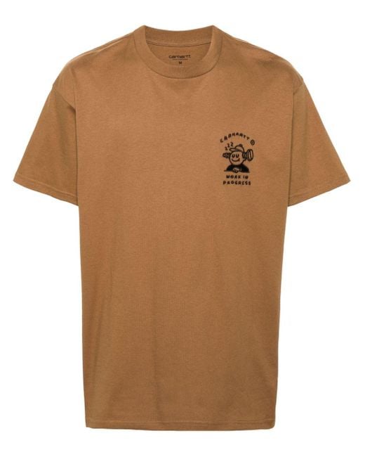 Carhartt T-Shirt mit Logo-Stickerei in Brown für Herren
