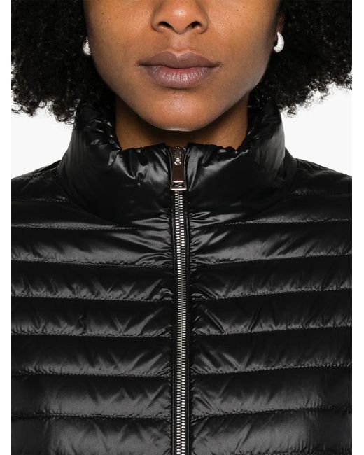 Moncler Black Knitted-Sleeve Padded Jacket