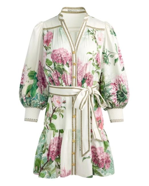 Alice + Olivia White Cora Kleid