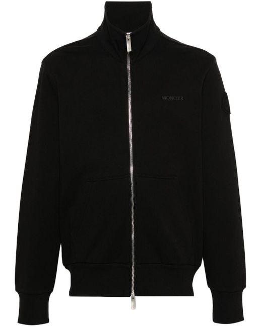 Moncler Black Logo-print Zip-up Sweatshirt for men