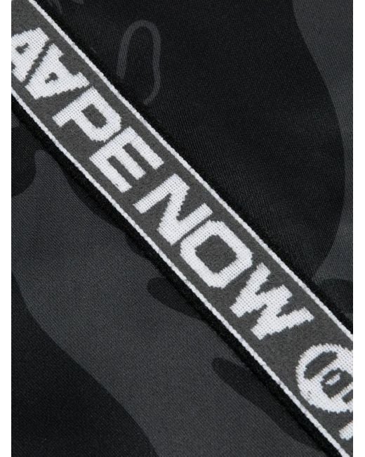 Aape By A Bathing Ape Black Logo-Lettering Bomber Jacket for men