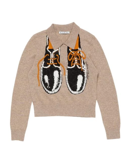 Acne White Polo-Neck Sweater for men