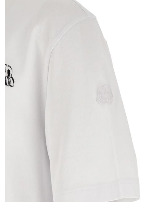 Moncler White Ss Cotton T-Shirt for men