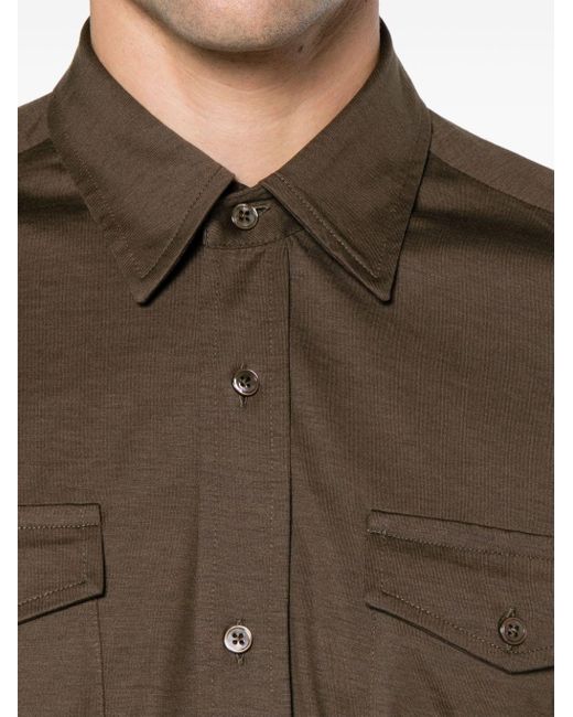 Camisa con botones Tom Ford de hombre de color Brown