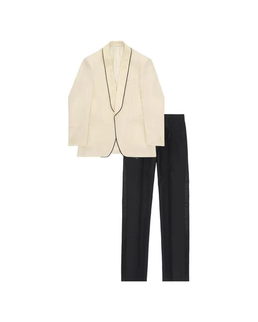 Fortela White Connery Satin-Lapels Tuxedo Suit for men