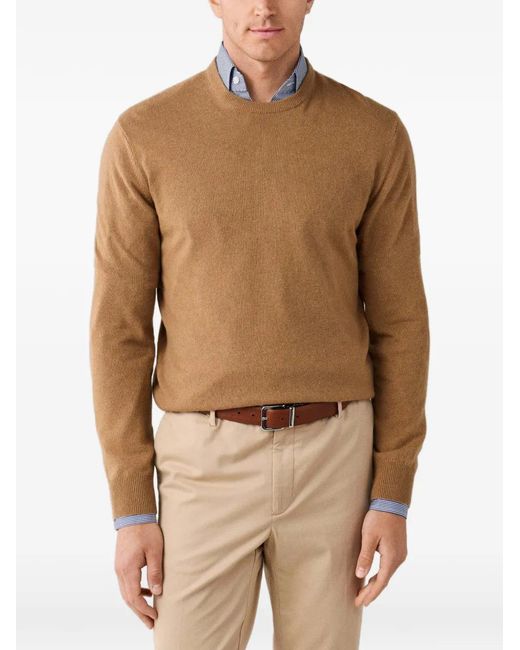 Hackett Natural Patch-Detail Crew-Neck Sweater for men