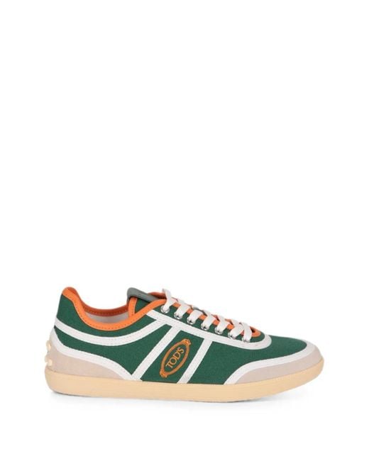 Tod's Green Logo-Embroidered Gommino Sneakers