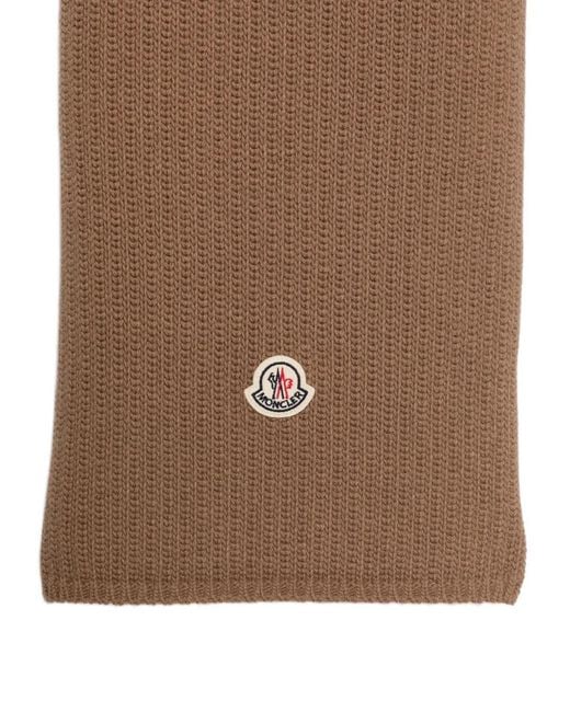 Moncler Natural Logo-Patch Scarf for men