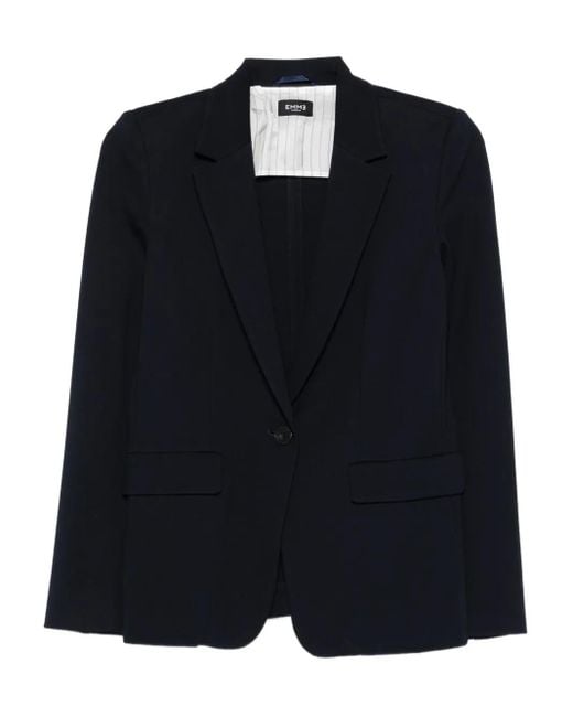 Marella Black Single-Button Notched-Lapels Blazer