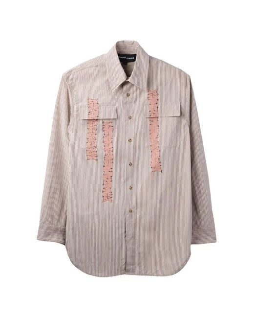 Edward Cuming Gray Typewriter Striped-Pattern Shirt