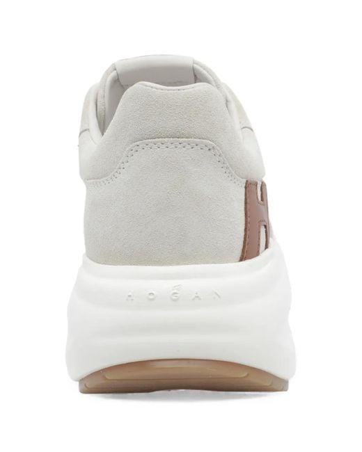 Hogan White Logo-Patch Platform Sneakers