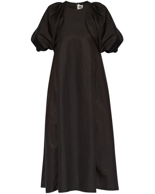 Noir Kei Ninomiya Black Puff-sleeve Midi Dress