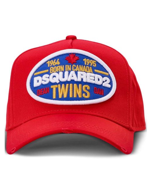 Cappello da baseball con applicazione di DSquared² in Red da Uomo