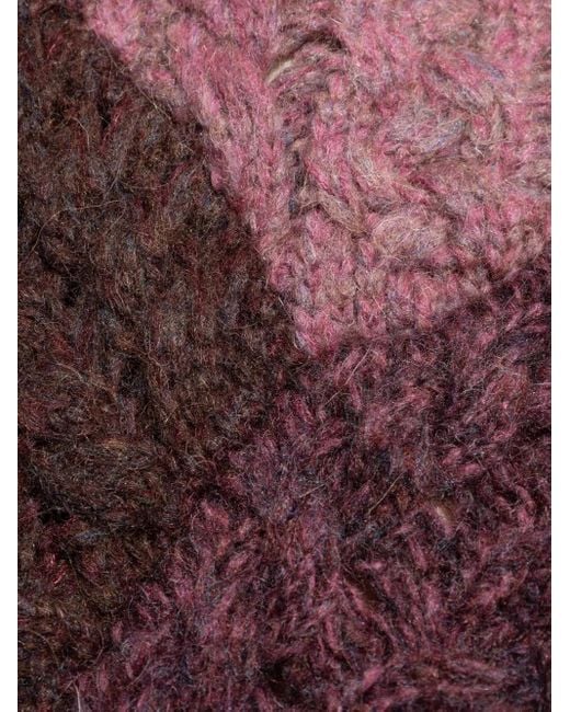 Isabel Marant パッチワーク ケーブルニットセーター Red