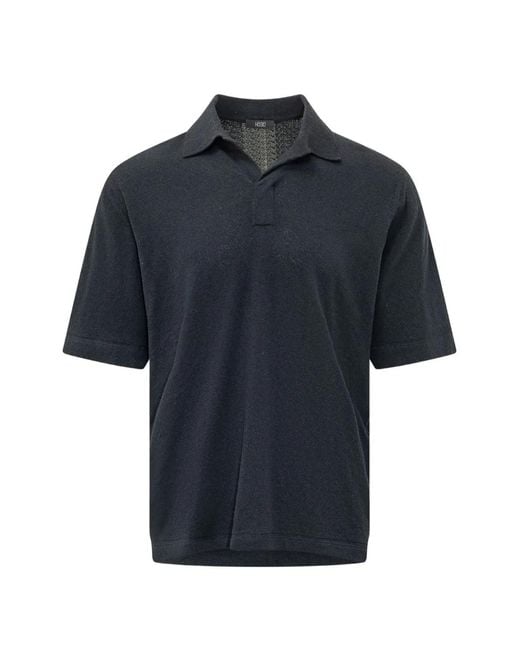 Hōsio Blue Terry-Cloth Short-Sleeved Polo Shirt for men