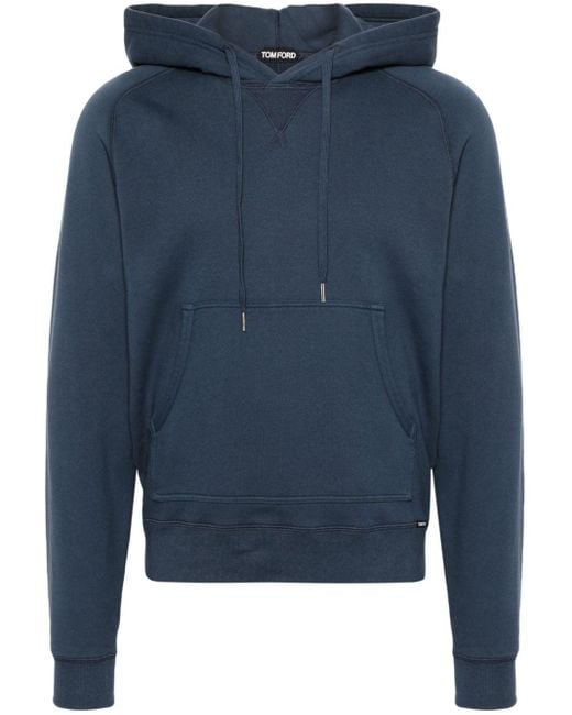 Tom Ford Blue Cotton Long-sleeve Hoodie for men
