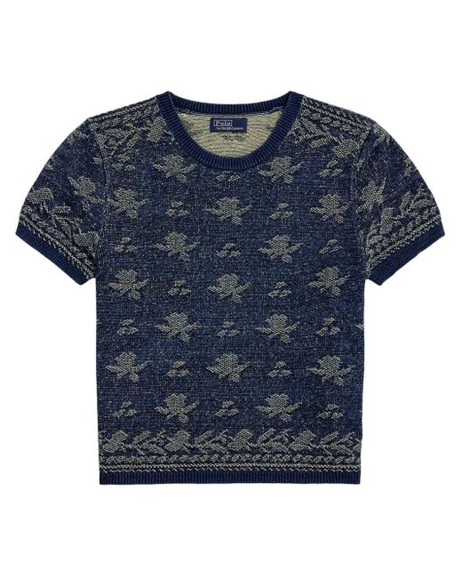 Polo Ralph Lauren Blue Jacquarded T-Shirt
