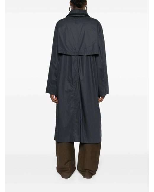 Lemaire Blue Double-Breasted Raincoat