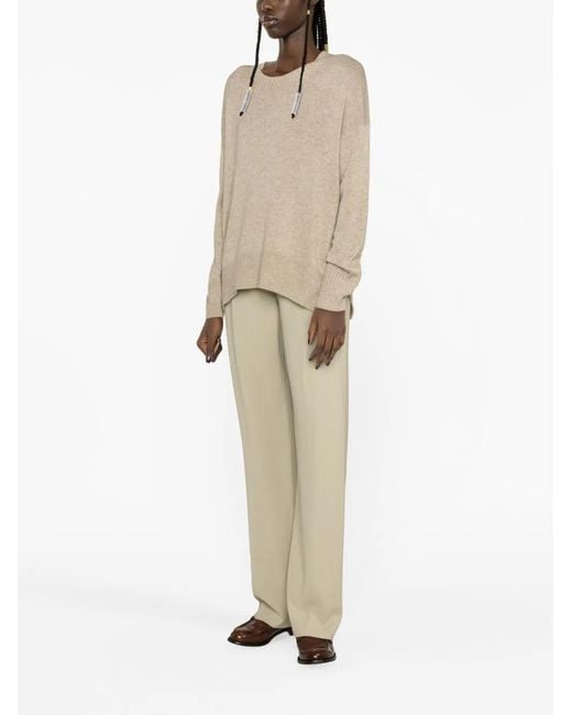 Allude Natural Drop-Shoulder Cashmere Jumper
