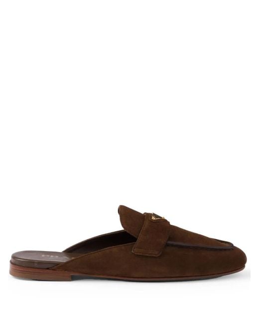 Prada Brown Mules Aus Wildleder