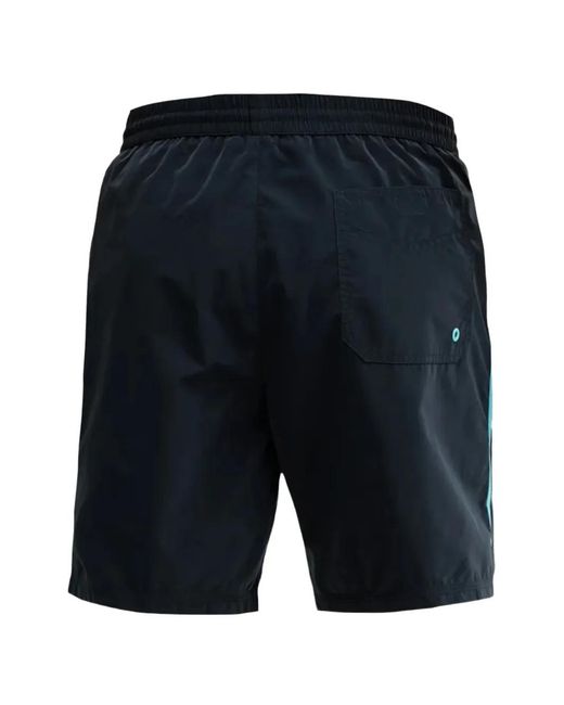 Guess Blue Logo-Patch Swim Shorts for men