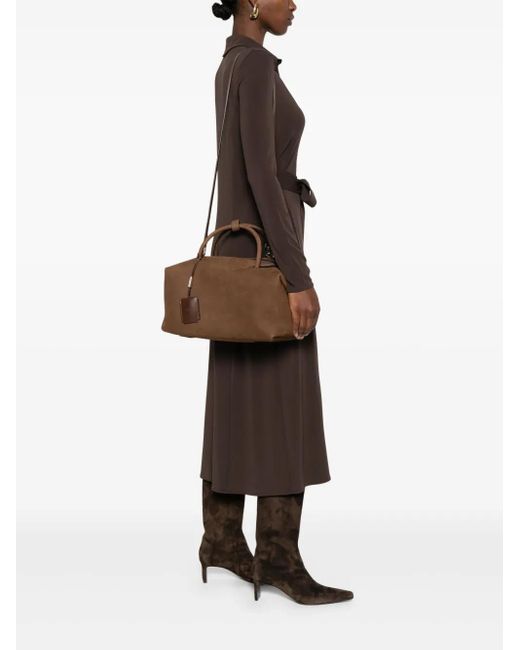 Max Mara Brown Medium Suede Tote Bag
