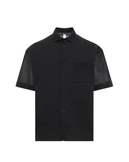 CFCL Black Milan Short-Sleeve Shirt for men