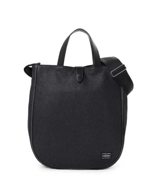 Porter-Yoshida and Co Black Cisco 2Way Leather Tote Bag