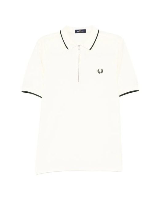 Fred Perry White Polo En Piqué for men