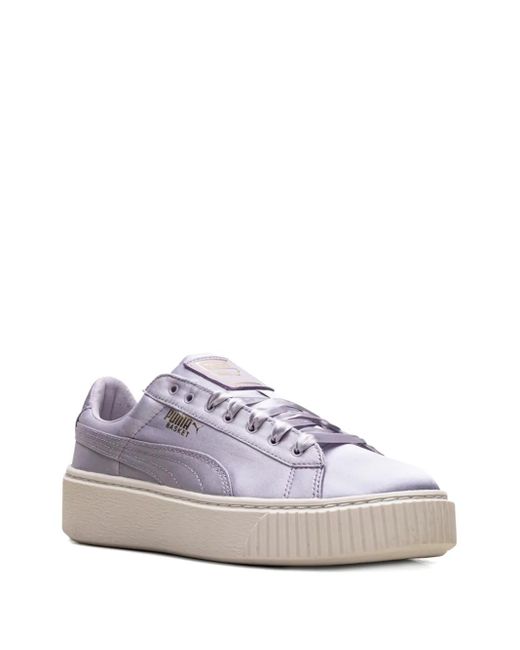 PUMA Blue Platform Satin Sneakers