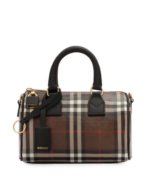 Burberry Black Mini Check Bowling Bag
