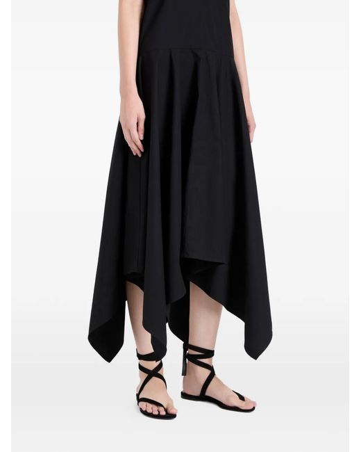 Proenza Schouler Black Sybella Handkerchief-Hem Midi Dress