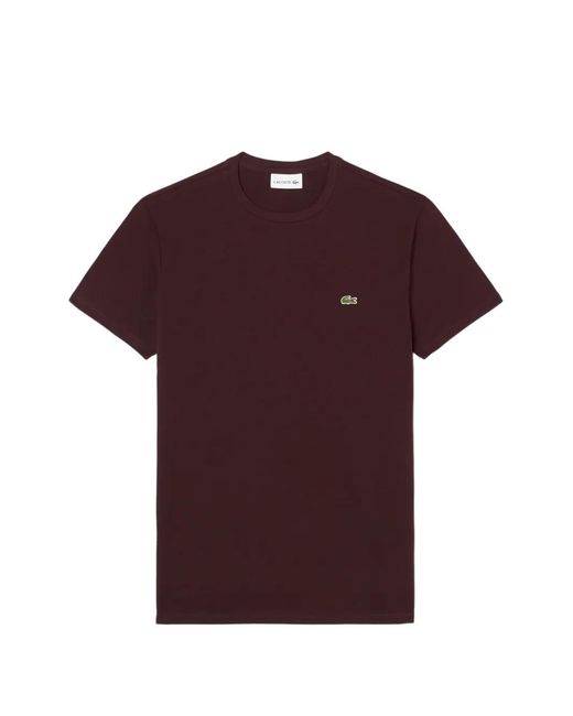 Lacoste Purple Logo-Patch Pima-Cotton T-Shirt for men