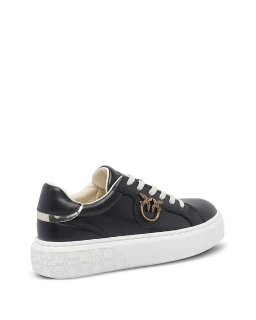 Pinko Black Yoko 06 Metallic-Trim Platform Sneakers