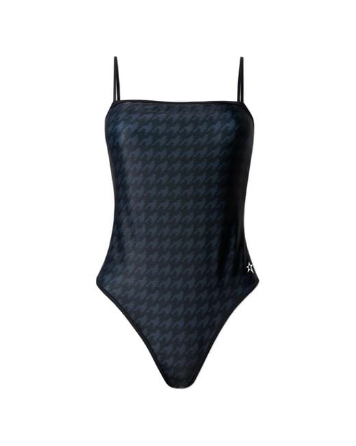 Perfect Moment Blue Maillot De Bain À Motif Pied-De-Poule Noué Dans Le Dos