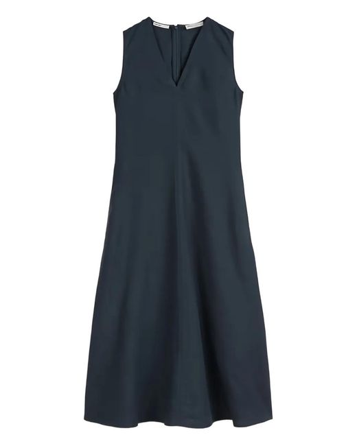 Marc O' Polo Blue V-Neck Sleeveless A-Line Midi Dress