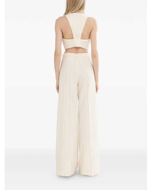 Nissa Natural Cropped Cotton Waistcoat
