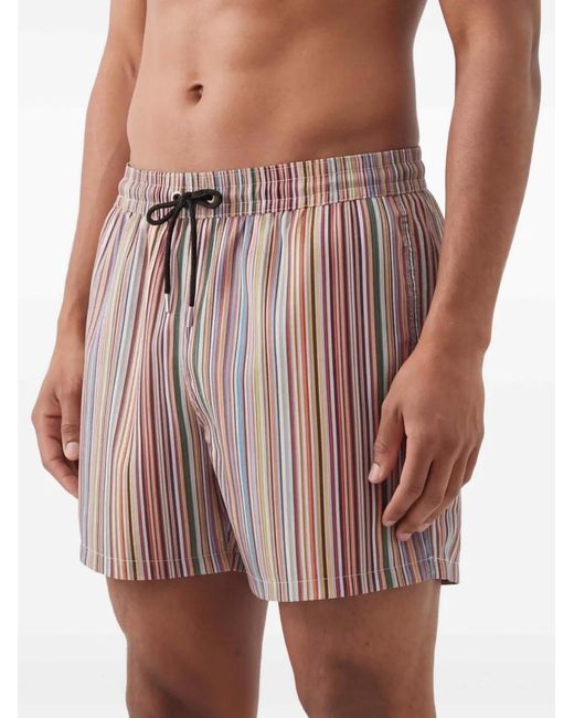 Paul Smith Red Striped Swim Shorts for men