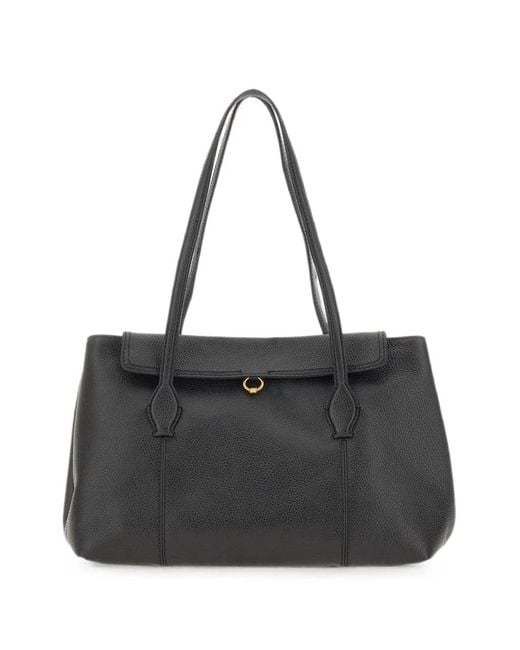Gianni Chiarini Black Vicky Hammered Leather Shoulder Bag