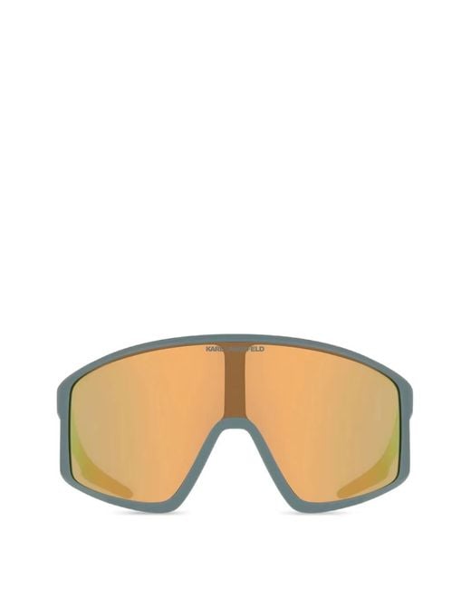 Karl Lagerfeld Gray Geometric-Frame Sunglasses