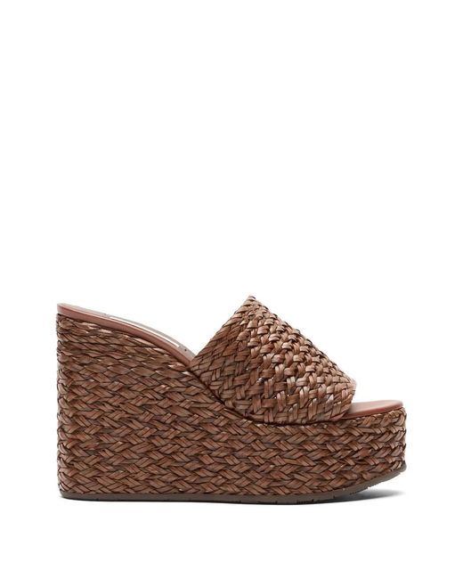 Casadei Brown Suncity Woven Wedge Sandals