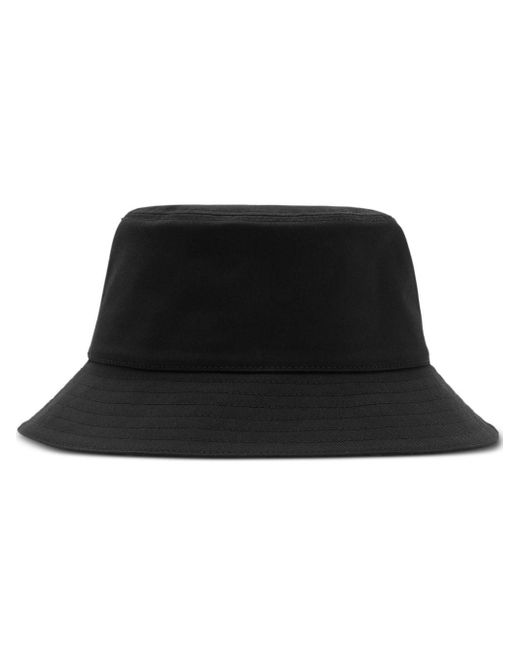 Burberry Black Ekd-embroidered Bucket Hat for men