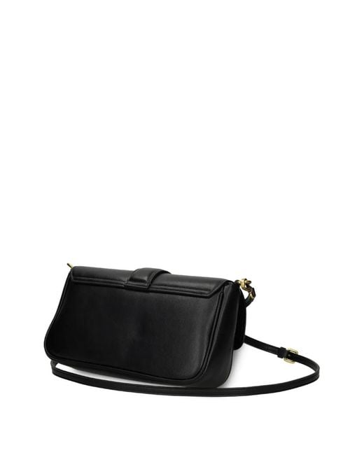 Just Cavalli Black Snake-Buckle Satchel