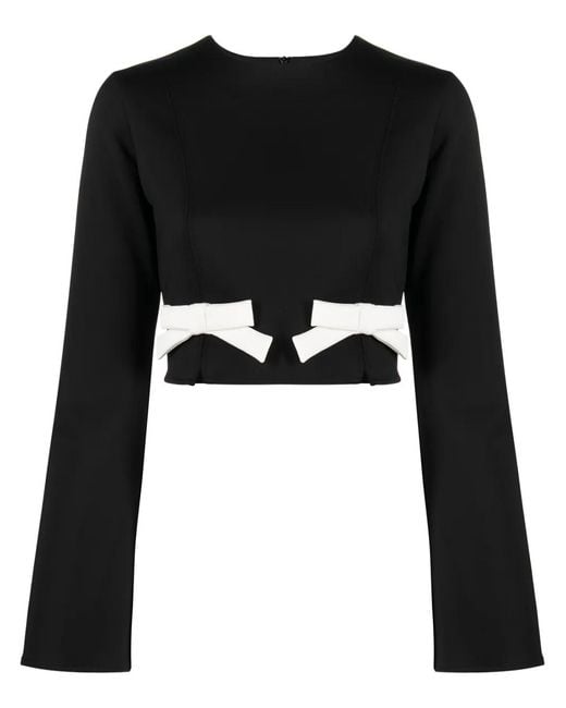 Viktor & Rolf Black Bow-Detail Cropped Top