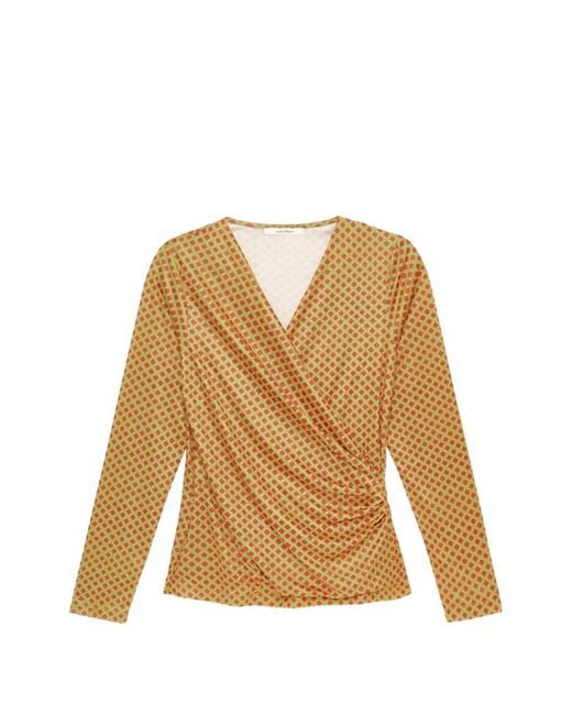 Maliparmi Natural Micro-Print Draped T-Shirt