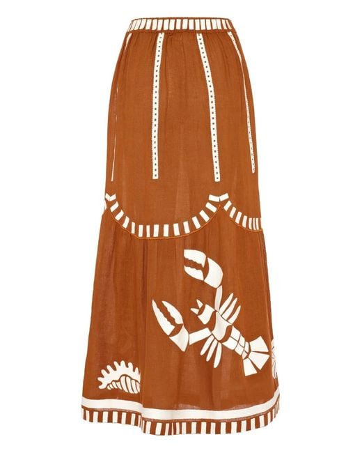 Eres Brown Starfish Maxi Skirt