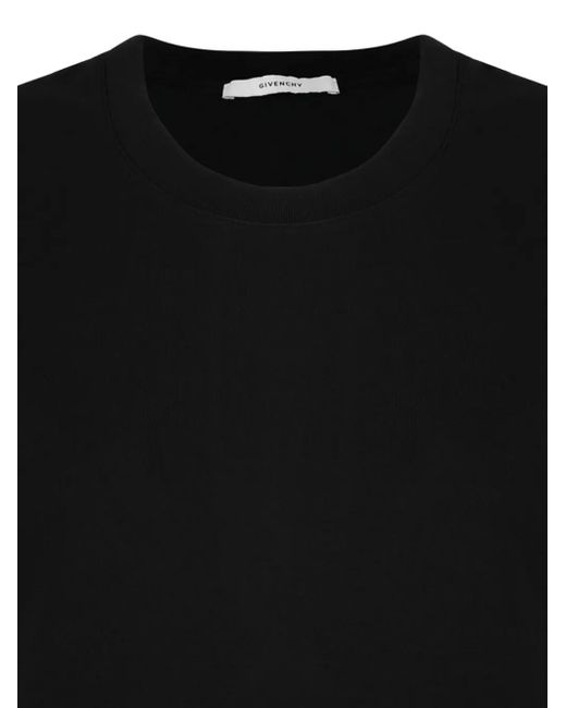 Givenchy Black Logo-Print Cotton T-Shirt for men
