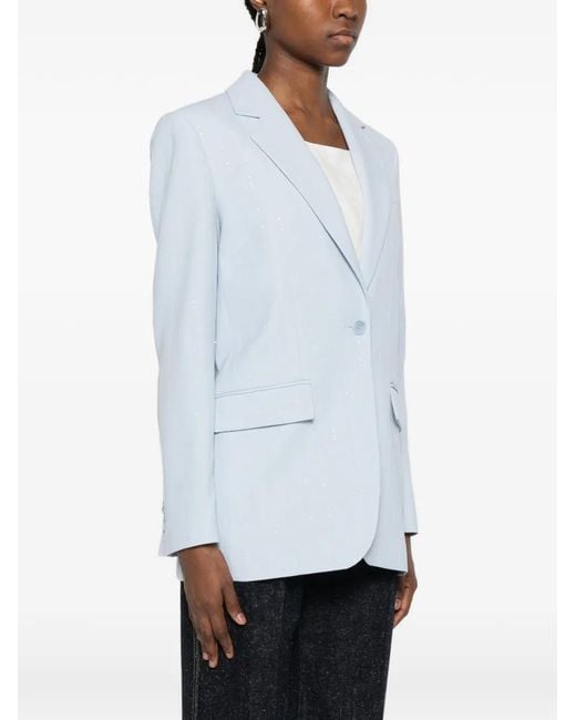 Sandro White Sequin-Striped Blazer