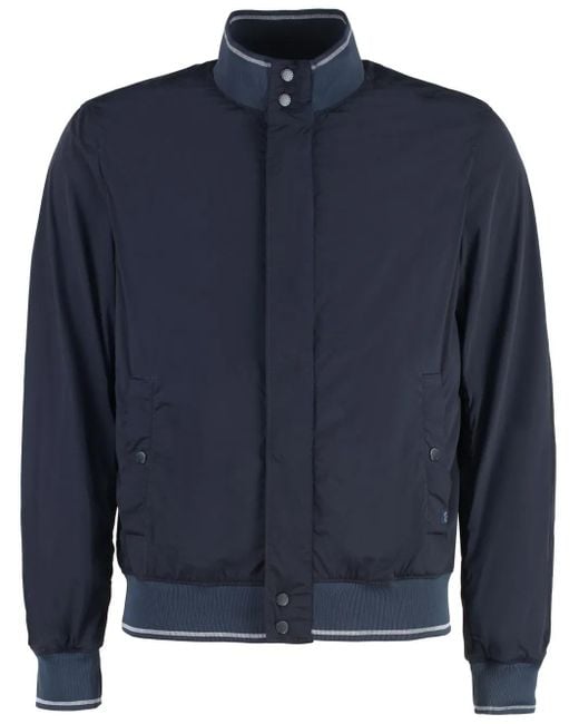 Paul & Shark Blue High Neck Bomber Jacket for men