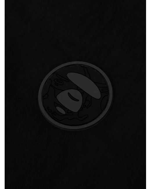 Aape By A Bathing Ape Black Moonface-Patch Zip Jacket for men